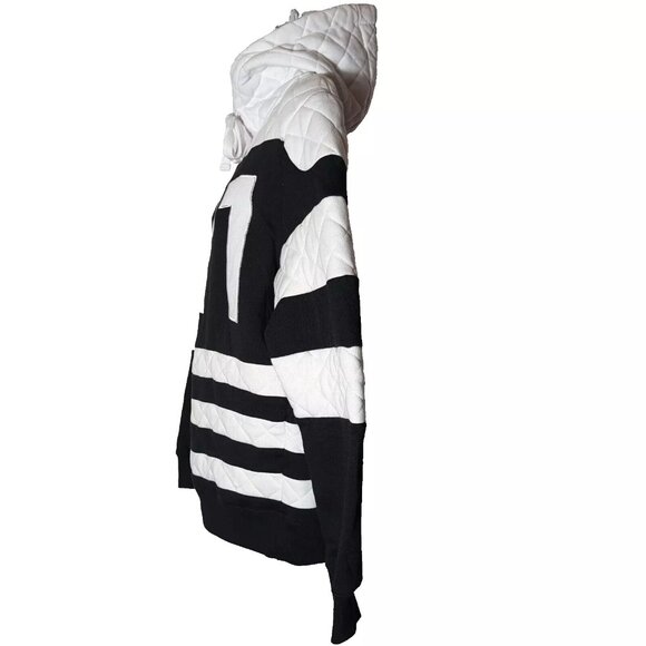 URBAN HERITAGE SWEATSHIRT QUILTED sweater Sz SMALL BLACK WHITE TRULY STUNNING ! - Picture 5 of 14